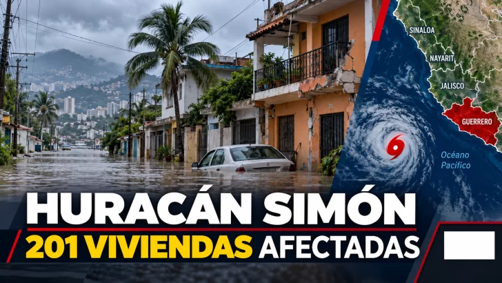 Huracán Simón: 201 casas afectadas y un muerto en Guerrero, México