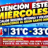 El clima hoy para Republica Dominicana: Atención este miércoles El calor seguirá intenso y volverán los aguaceros al Gran Santo Domingo