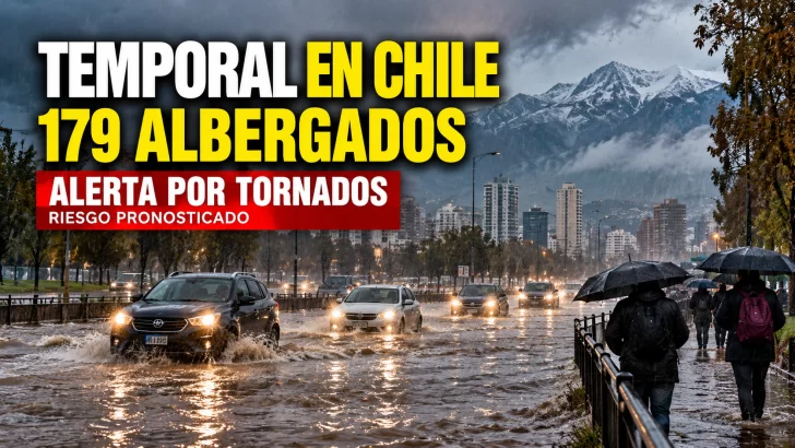 Temporal en Chile deja 179 albergados y alerta por tornados