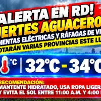 El clima hoy para Republica Dominicana: Fuertes aguaceros, tormentas eléctricas y ráfagas de viento azotarán varias provincias este lunes
